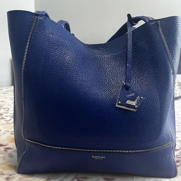Botkier Soho Leather Tote Bag Blue - Picture 2 of 14